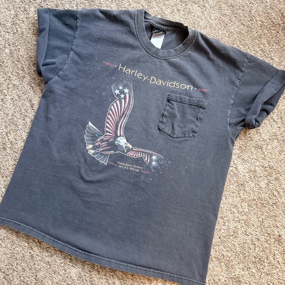 Harley Davidson Motown Taylor Michigan Eagle Graphic Tee T-shirt Large - Picture 3 of 4